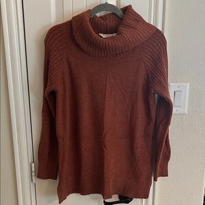 Time and Tru Women's Cowl Neck Sweater in Rust